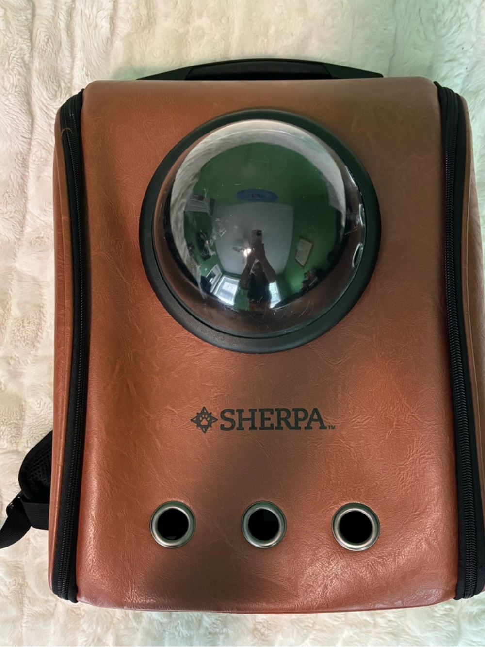 SHERPA Brown Bubble Backpack Cat Carrier with Viewing Dome
